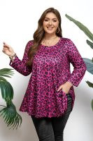 Womens Tunic Tops 3/4 Sleeve Plus Size Crew Neck Swing Flare Loose Fit T-Shirt Blouses to Wear with Leggings