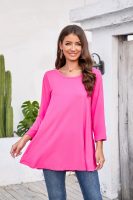 Tunic Tops for Women Plus Size 3/4 Sleeve Crew Neck Swing Flare Loose T-Shirt Blouses to Wear with Leggings