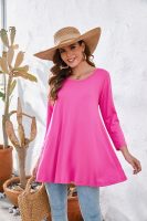 Tunic Tops for Women Plus Size 3/4 Sleeve Crew Neck Swing Flare Loose T-Shirt Blouses to Wear with Leggings