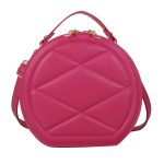 Bucket Bag 2023 New Handheld Stereotyped Small Round Bag Indentation Lingerie Single Shoulder Crossbody Bag (rose red)